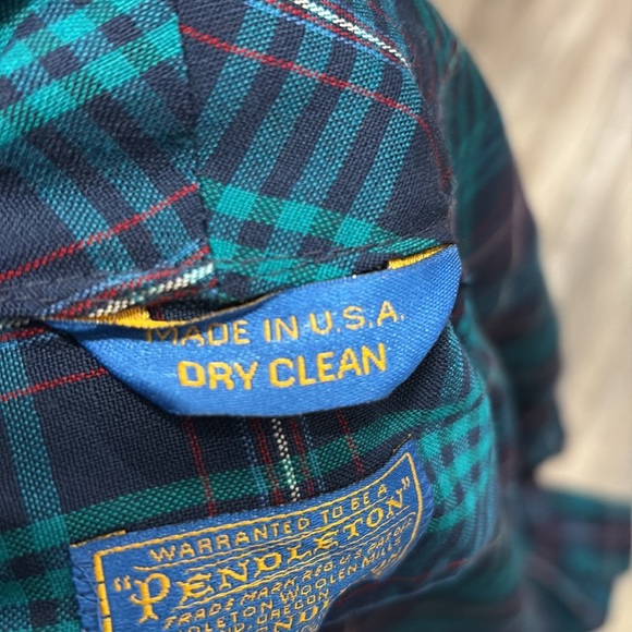 PENDLETON Vintage Pure Virgin Wool Plaid Robe large - Picture 6 of 6